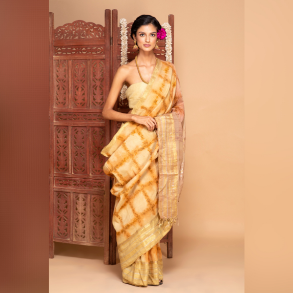 linen tesu saree